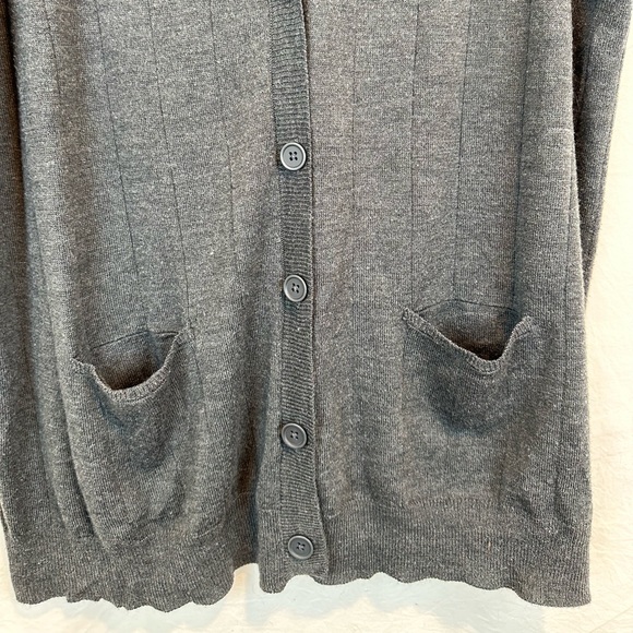 Roaman's Long Gray Button Down Vest - Picture 3 of 6